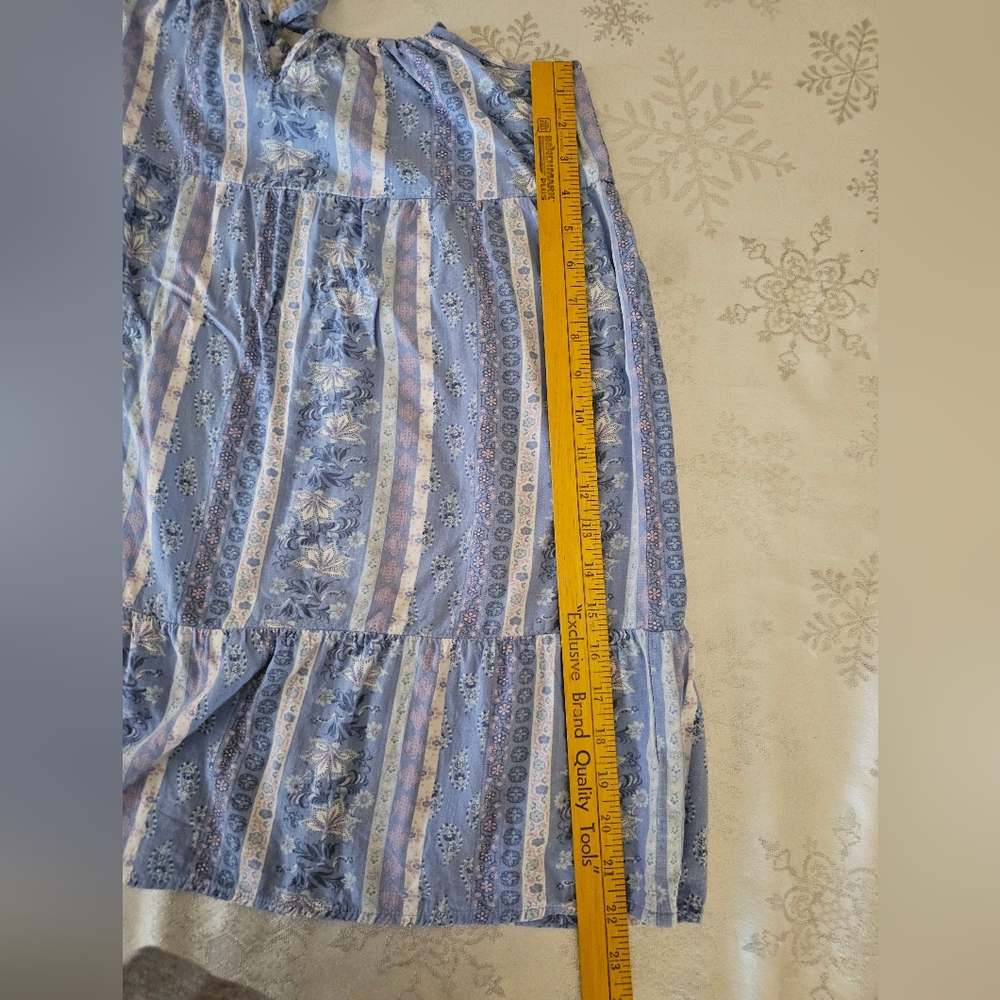 Wild Skye Womens Babydoll  Floral Boho Mini Dress Top Blue Pink SZ XS - Picture 7 of 12